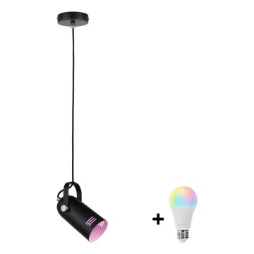 Paulmann 79766 - LED RGBW 1xE27/9W Pendente em cabo LAVEA 230V preto