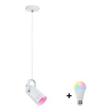 Paulmann 79767 - LED RGBW 1xE27/9W Lustre suspenso com cabo LAVEA 230V branco