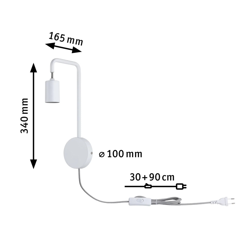 Paulmann 79811 - Candeeiro de parede CALVANI 1xE27/40W 230V branco