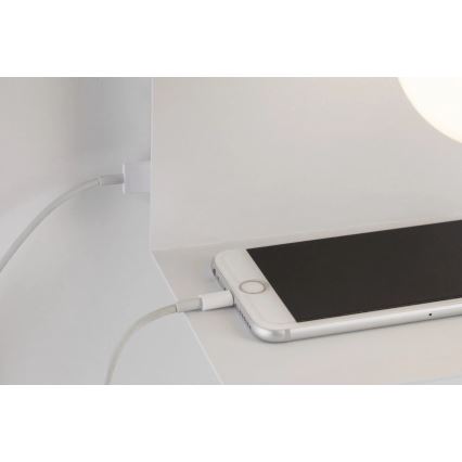 Paulmann 79812 - 1xE27/40W Aplique de parede com prateleira e porta USB CALVANI 230V branco