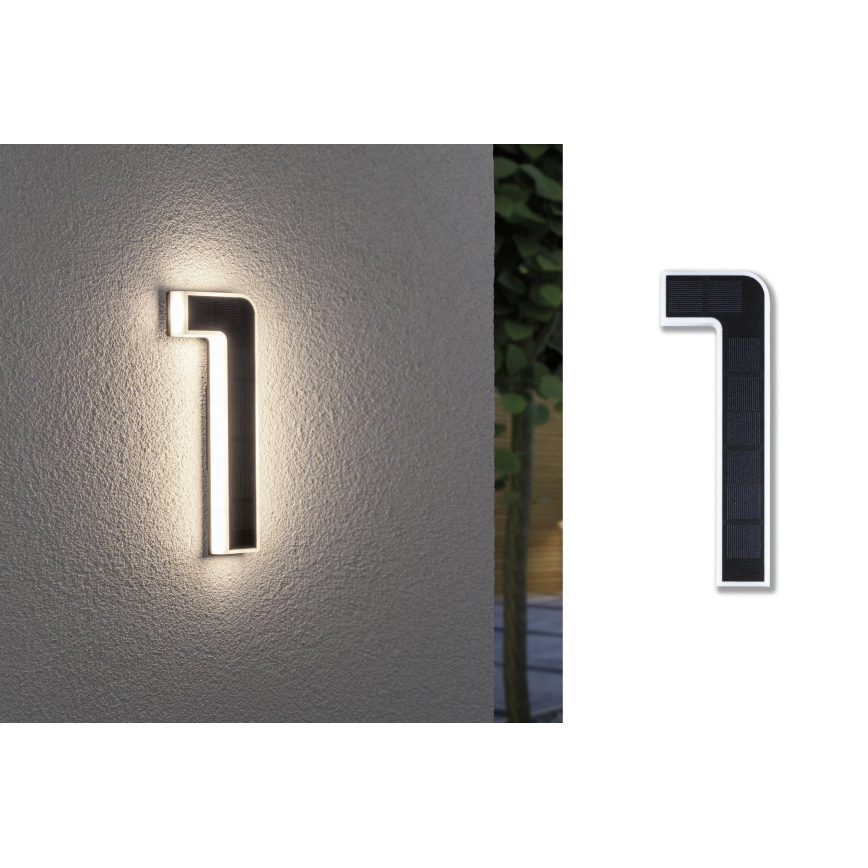 Paulmann 79842 - LED/0,2W IP44 Número de casa solar 1,2V 1500 mAh