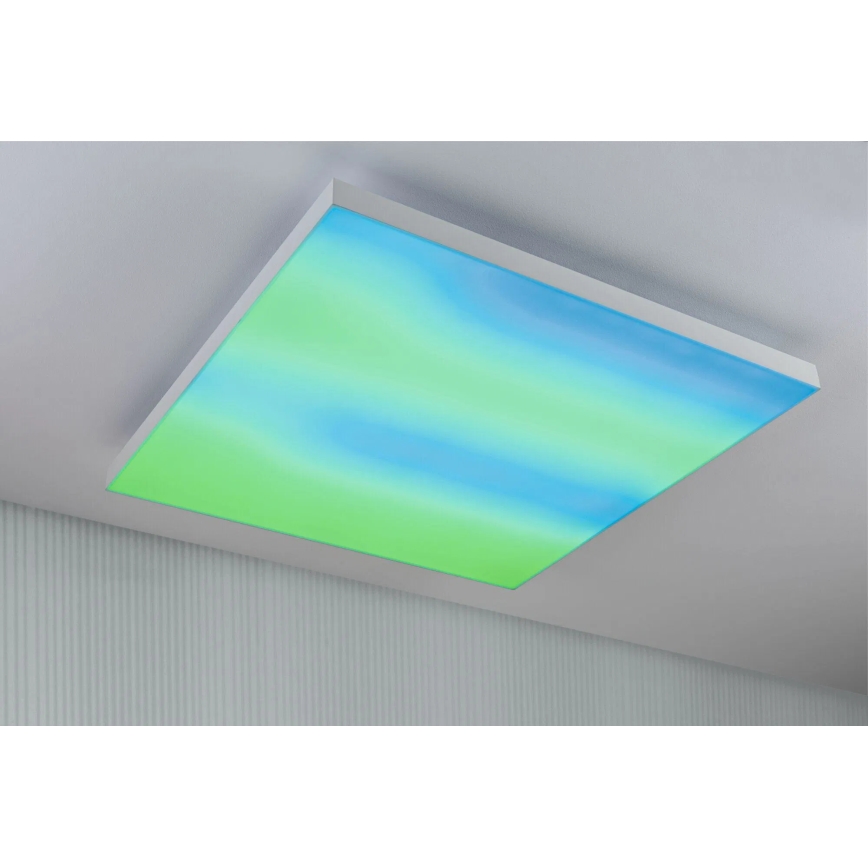 Paulmann 79910 - Candeeiro de tecto LED/31W RGBW dimerizável LORIA 230V 3000-6500K 59,5x59,5 cm branco + controlo remoto