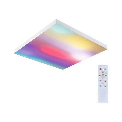 Paulmann 79910 - Candeeiro de tecto LED/31W RGBW dimerizável LORIA 230V 3000-6500K 59,5x59,5 cm branco + controlo remoto