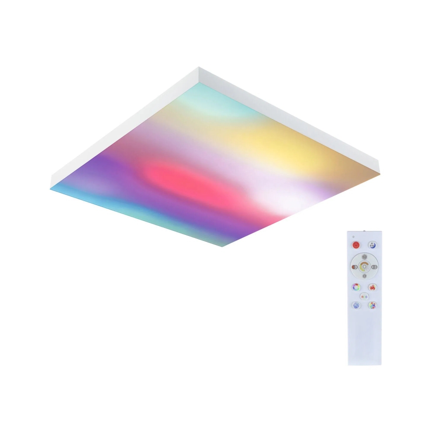 Paulmann 79910 - Candeeiro de tecto LED/31W RGBW dimerizável LORIA 230V 3000-6500K 59,5x59,5 cm branco + controlo remoto