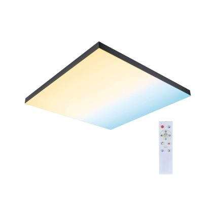 Paulmann 79913 - LED/31W RGBW Candeeiro de teto dimerizável LORIA 230V 3000-6500K 59,5x59,5 cm preto + comando remoto