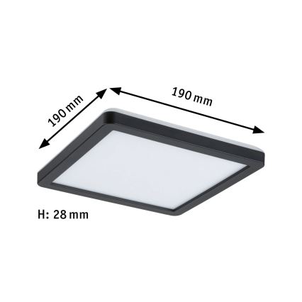 Paulmann 79920 - Painel LED dimerizável ATRIA 11,2W 230V 3000K 19x19 cm preto