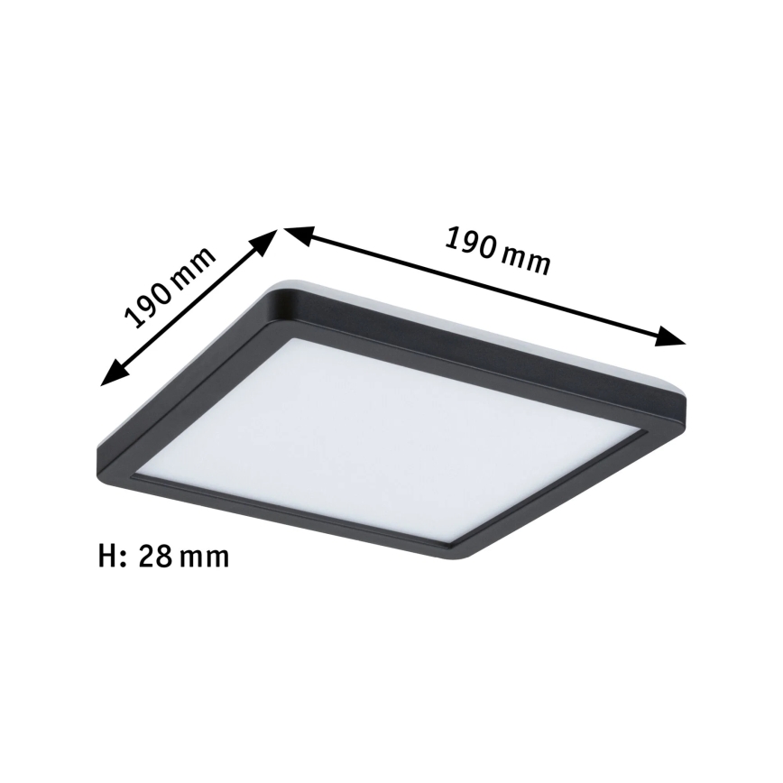 Paulmann 79920 - Painel LED dimerizável ATRIA 11,2W 230V 3000K 19x19 cm preto