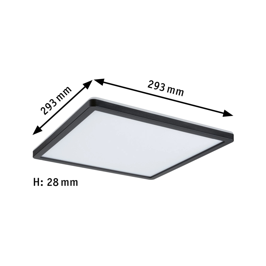 Paulmann 79921 - LED/16W Painel dimerizável ATRIA 230V 3000K 29,3x29,3 cm preto