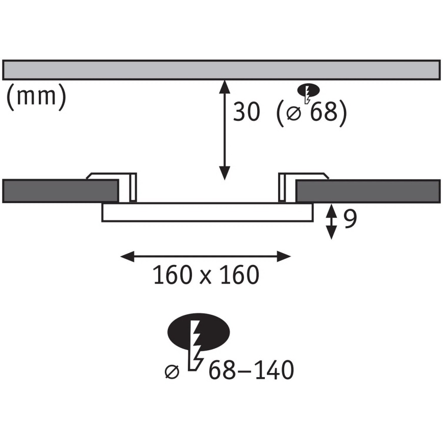 Paulmann 79948 - LED/12W IP44 Luminária de teto embutida regulável para casa de banho VARIFIT 230V
