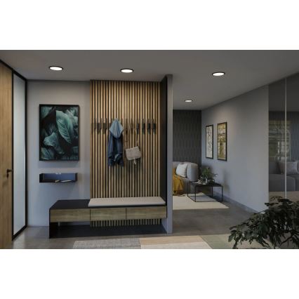 Paulmann 79965 - Candeeiro LED de teto encastrado para casa de banho AREO, 13W, IP44, regulável, 230V, Ø 17,5 cm, preto