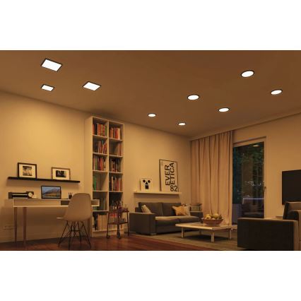 Paulmann 79967 - Luminária encastrada para casa de banho AREO LED 16W IP44 regulável 230V 23x23 cm, preto