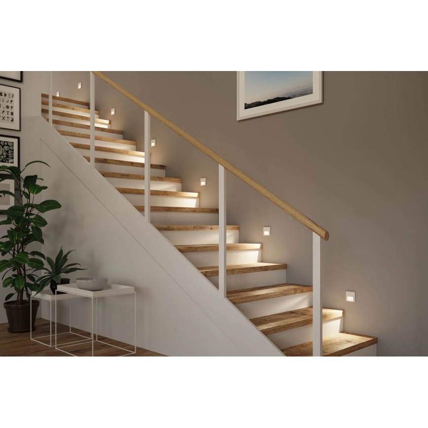 Paulmann 79999 - LED/1W Luminária de escada TSARO 230V Follow/branco