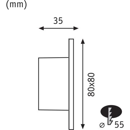 Paulmann 80004 - LED/1W Luminária de escada com sensor TSARO 230V Lead/preto