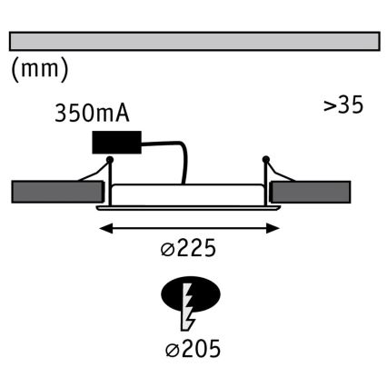 Paulmann 92034 - LED/14W Luz embutida 230V