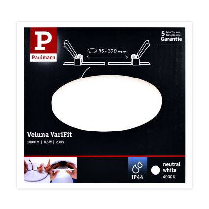 Paulmann 92391 - LED/8,5W IP44 Luz encastrada de casa de banho VARIFIT 230V