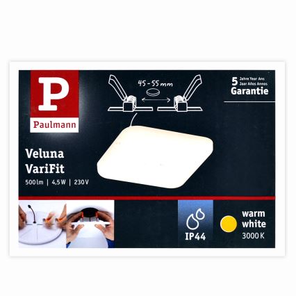 Paulmann 92393 - LED/4,5W IP44 Luz encastrada de casa de banho VARIFIT 230V