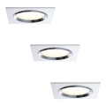 Paulmann 92695 - CONJUNTO 3xLED/8W Foco de encastrar com regulação DICE 230V
