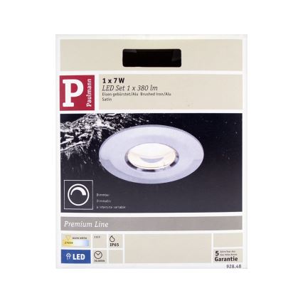 Paulmann 92848 - LED/7W IP65 Luminária de embutir para casa de banho COIN 230V