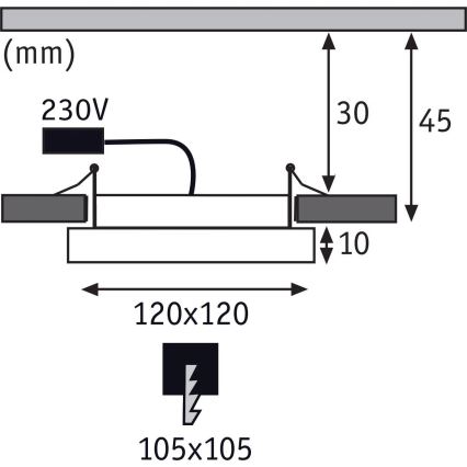 Paulmann 92940 - LED/6,5W IP44 regulável, luminária de embutir para casa de banho AREO 230V 12x12 cm cromo mate