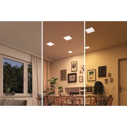 Paulmann 92993 - Luminária de embutir LED 13W IP44 para casa de banho AREO 230V 2000/3000/4000K 17,5x17,5 cm branco