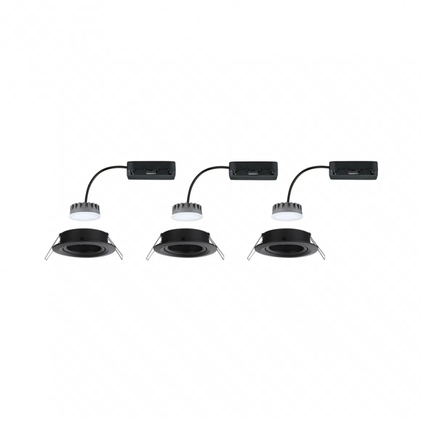 Paulmann 93080 - CONJUNTO 3xLED/6W IP23 Luminária de embutir para banheiro regulável COIN 230V