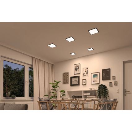 Paulmann 93101 - Candeeiro LED embutido AREO 13W IP44 para casa de banho, 230V, 2000/3000/4000K, 17,5x17,5 cm, preto