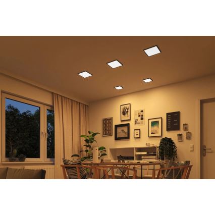 Paulmann 93101 - Candeeiro LED embutido AREO 13W IP44 para casa de banho, 230V, 2000/3000/4000K, 17,5x17,5 cm, preto
