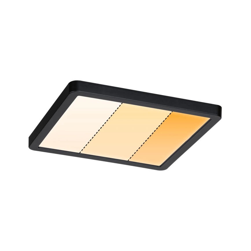Paulmann 93101 - Candeeiro LED embutido AREO 13W IP44 para casa de banho, 230V, 2000/3000/4000K, 17,5x17,5 cm, preto