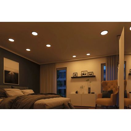 Paulmann 93102 - Luminária encastrável LED 16 W IP44 AREO para casa de banho, 230 V, 2000/3000/4000 K, Ø 23 cm, preto