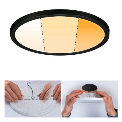 Paulmann 93102 - Luminária encastrável LED 16 W IP44 AREO para casa de banho, 230 V, 2000/3000/4000 K, Ø 23 cm, preto