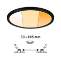 Paulmann 93102 - Luminária encastrável LED 16 W IP44 AREO para casa de banho, 230 V, 2000/3000/4000 K, Ø 23 cm, preto