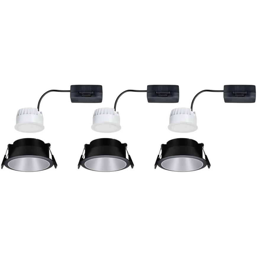 Paulmann 93408 - CONJUNTO 3xLED/6,5W IP44 Foco de encastrar de casa de banho com regulação COLE 230V