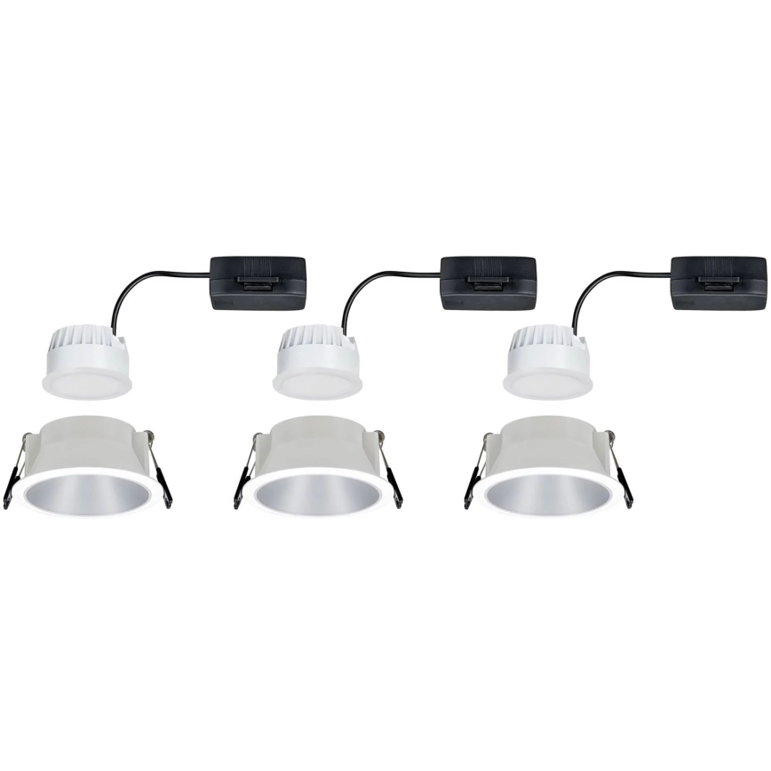 Paulmann 93410 - CONJUNTO 3xLED/6,5W IP44 Foco de encastrar de casa de banho com regulação COLE 230V