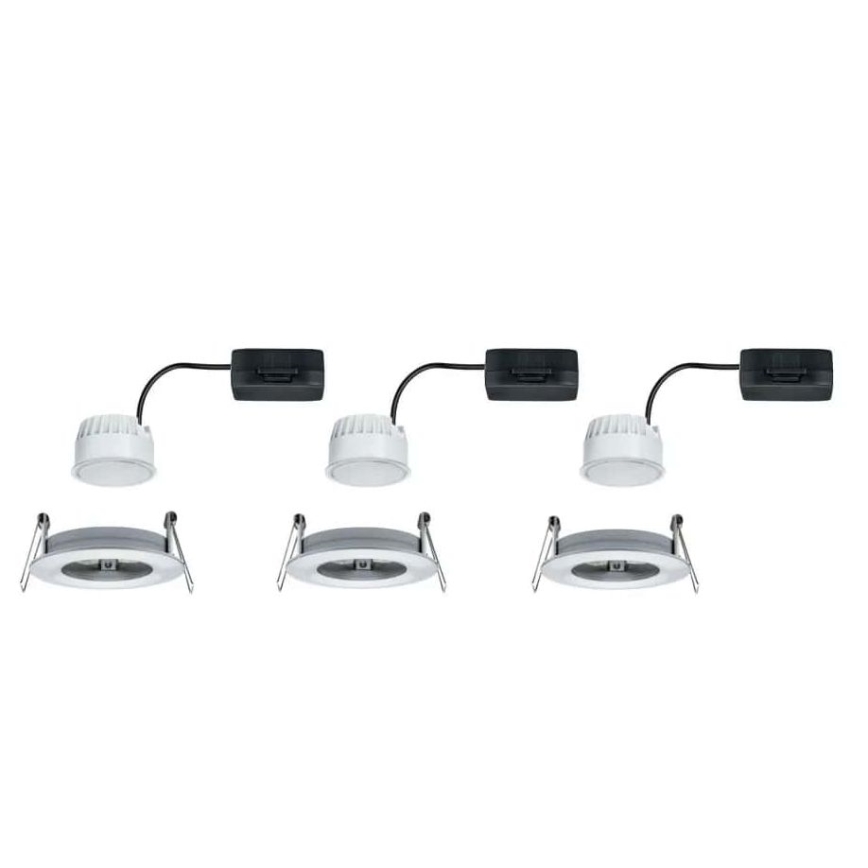 Paulmann 93462 - CONJUNTO 3xLED/6W IP44 Iluminação embutida de casa de banho NOVA 230V