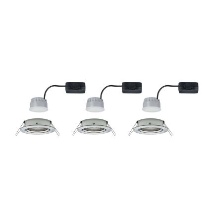 Paulmann 93483 - CONJUNTO 3xLED/6,5W IP23 Foco de encastrar de casa de banho com regulação NOVA 230V