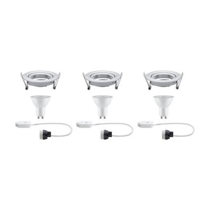 Paulmann 93606 - CONJUNTO 3x LED GU10/7W IP23 Iluminação de casa de banho com regulação NOVA 230V