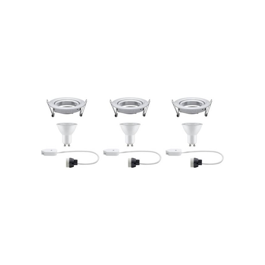 Paulmann 93606 - CONJUNTO 3x LED GU10/7W IP23 Iluminação de casa de banho com regulação NOVA 230V