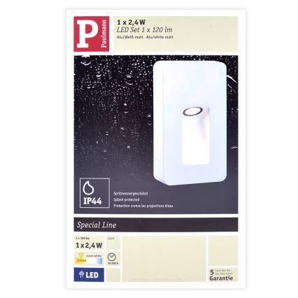 Paulmann 93809 - LED/2,4W IP44 Luz de parede de exterior SPECIAL LINE 230V