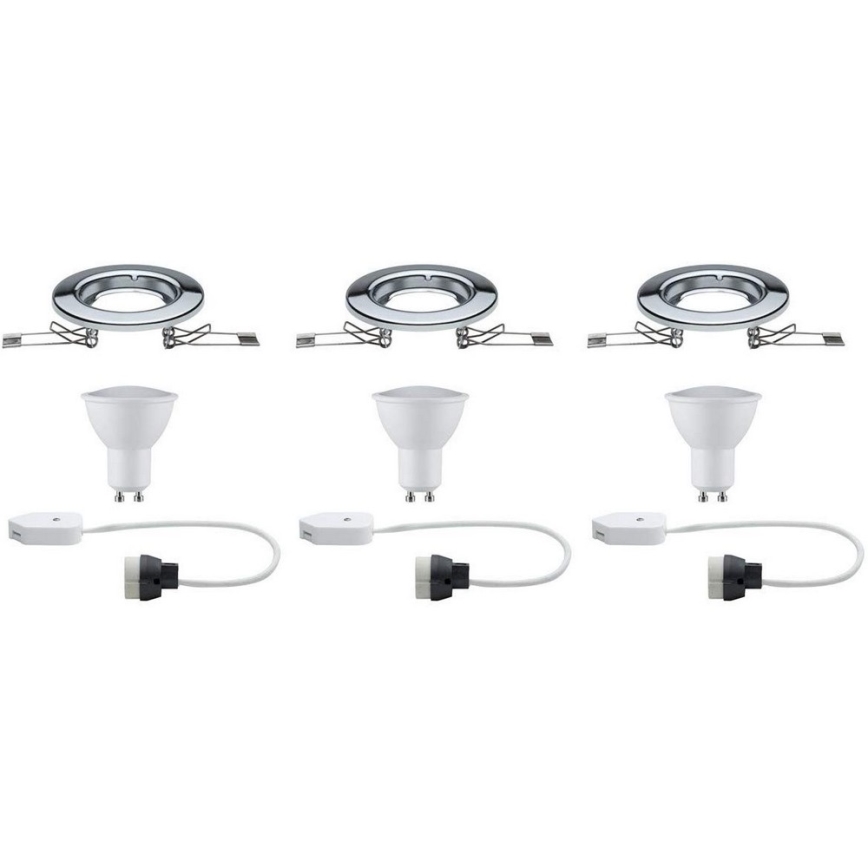 Paulmann 93853 - CONJUNTO 3xLED-GU10/4,5W Luz embutida STARR 230V