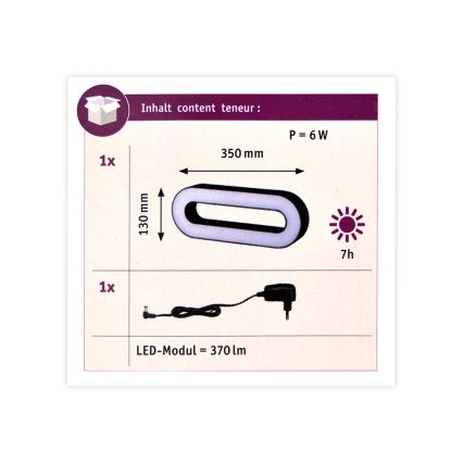 Paulmann 93933 - LED/6W IP44 Candeeiro de exterior portátil com regulação MOVAL 230V