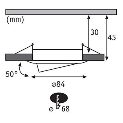 Paulmann 93964 - CONJUNTO 3xLED/7W IP23 Iluminação embutida de casa de banho com regulação COIN 230V