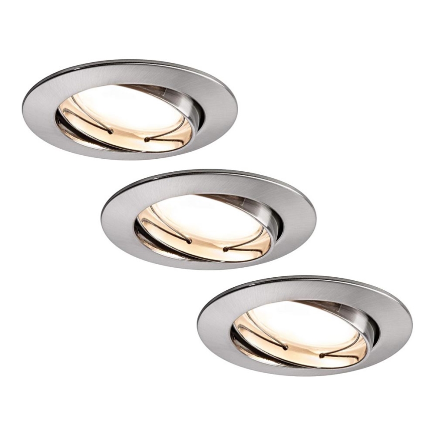 Paulmann 93964 - CONJUNTO 3xLED/7W IP23 Iluminação embutida de casa de banho com regulação COIN 230V