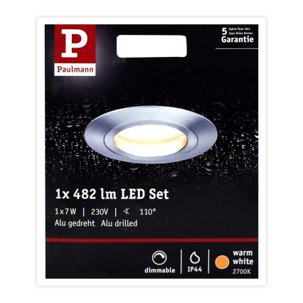 Paulmann 93967 - 1xLED/7W IP44 Iluminação de casa de banho com regulação COIN 230V
