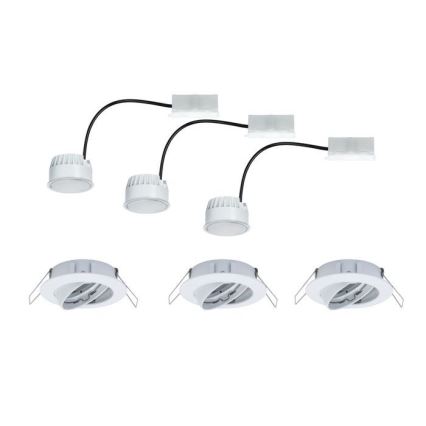 Paulmann 93978 - CONJUNTO 3x LED/6,8W IP23 Iluminação embutida de casa de banho COIN 230V