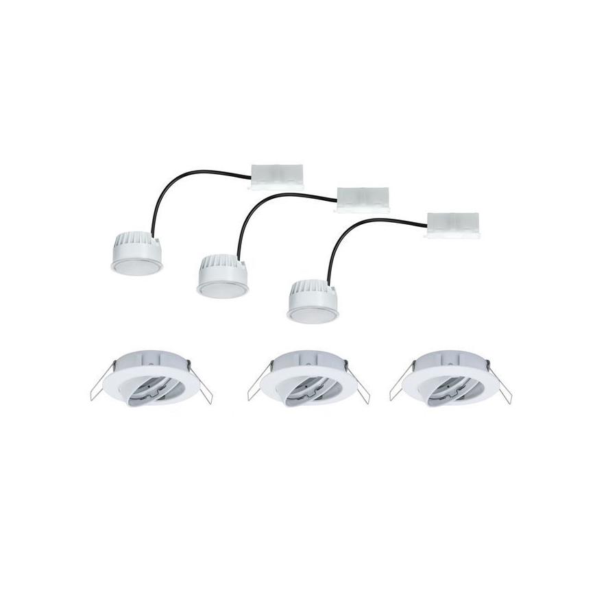 Paulmann 93978 - CONJUNTO 3x LED/6,8W IP23 Iluminação embutida de casa de banho COIN 230V