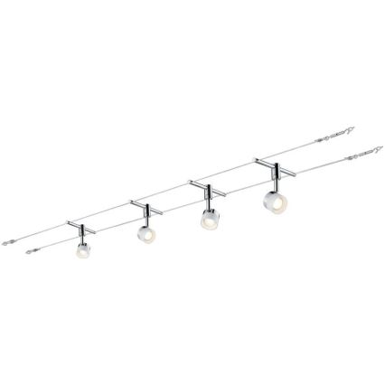 Paulmann 94080 - Conjunto 4xLED/4,8W Sistema completo de cabos STAGE 230V cromado brilhante