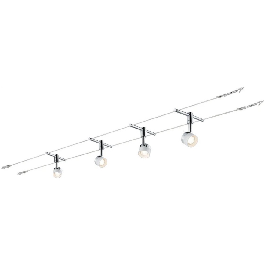 Paulmann 94080 - Conjunto 4xLED/4,8W Sistema completo de cabos STAGE 230V cromado brilhante