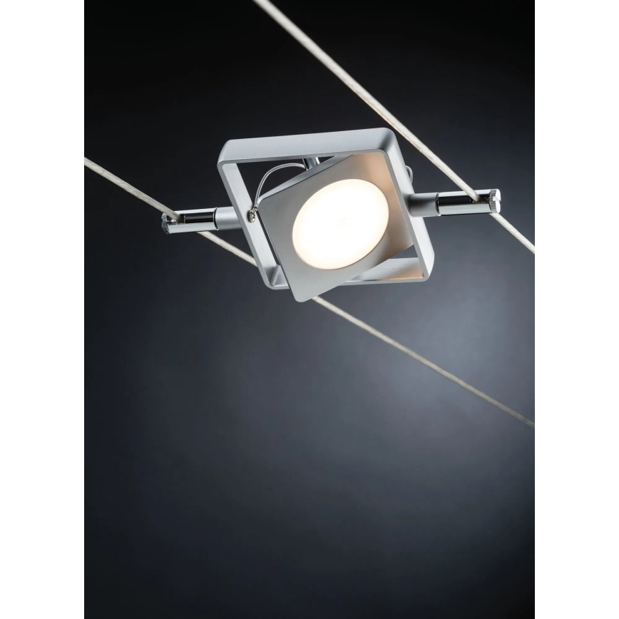 Paulmann 94107 - Kit 4x LED de 4,3 W, sistema completo de cabos MAC 230 V, acabamento cromado mate