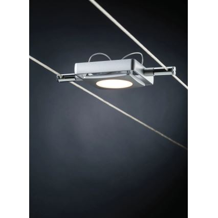 Paulmann 94107 - Kit 4x LED de 4,3 W, sistema completo de cabos MAC 230 V, acabamento cromado mate