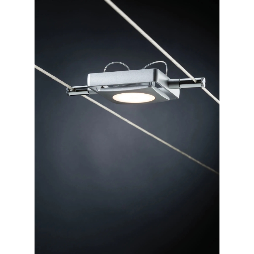 Paulmann 94107 - Kit 4x LED de 4,3 W, sistema completo de cabos MAC 230 V, acabamento cromado mate